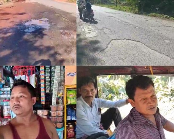Poor maintenance works, pathetic road conditions trouble common men in South Tripura